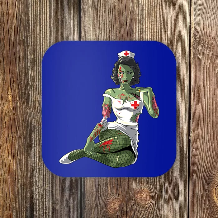 Halloween Zombie Pin Up Nurse Lady Gift Coaster