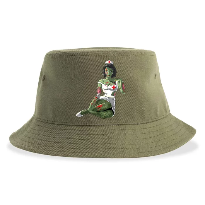 Halloween Zombie Pin Up Nurse Lady Gift Sustainable Bucket Hat