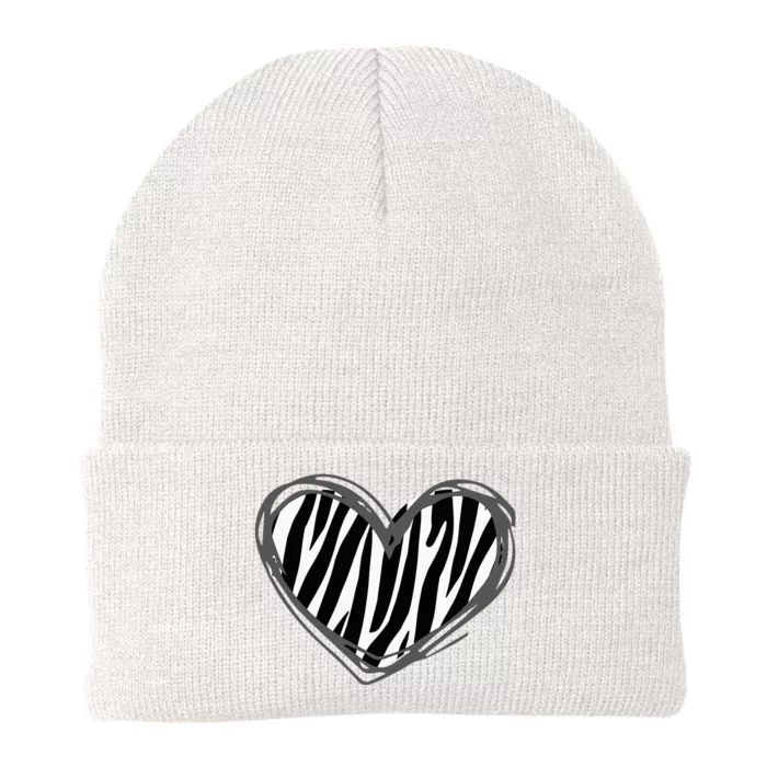 Heart Zebra Print For Zebra Lover Knit Cap Winter Beanie