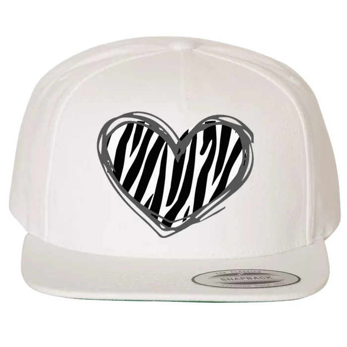 Heart Zebra Print For Zebra Lover Wool Snapback Cap