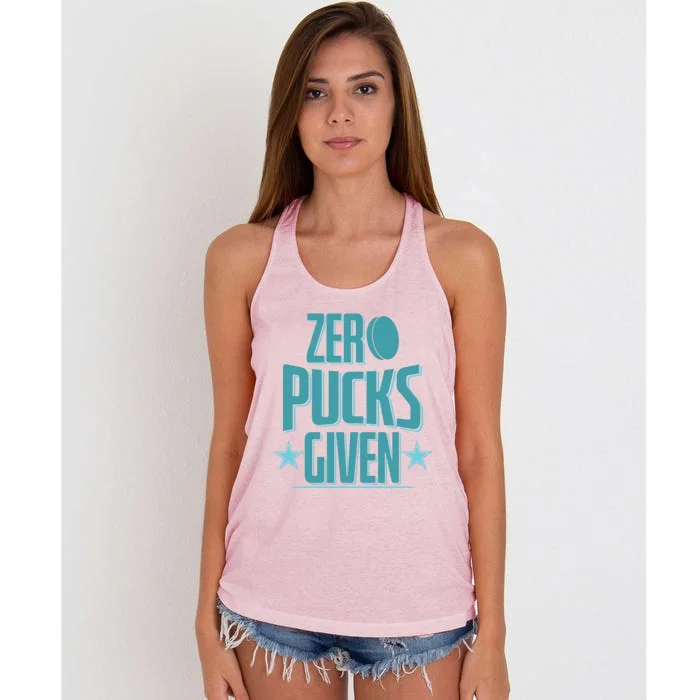 Hockey Zero Pucks Given Great Gift Women's Knotted Racerback Tank