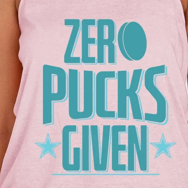 Hockey Zero Pucks Given Great Gift Women's Knotted Racerback Tank