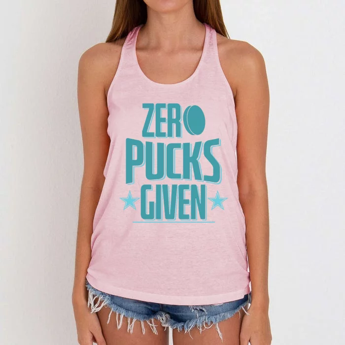 Hockey Zero Pucks Given Great Gift Women's Knotted Racerback Tank