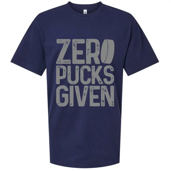 Hockey Zero Pucks Given Retro Hockey Player Goalie Sueded Cloud Jersey T-Shirt