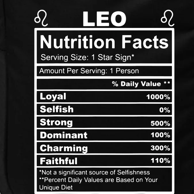 Horoscope Zodiac Sign Astrology Nutrition Facts Leo Impact Tech Backpack