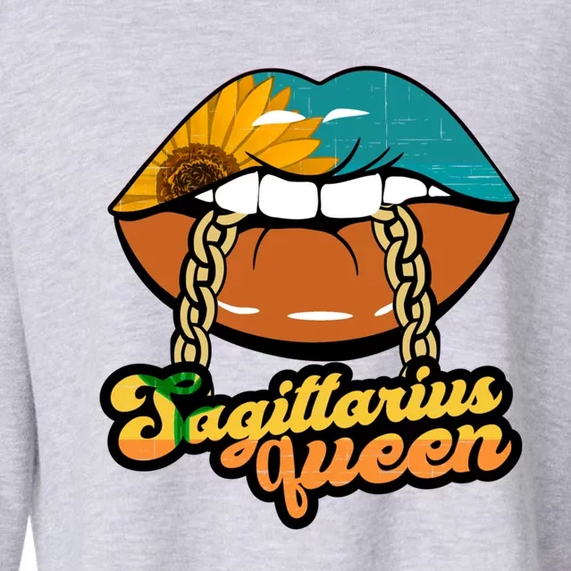 Hippie Zodiac Sagittarius Queen Gift Cropped Pullover Crew