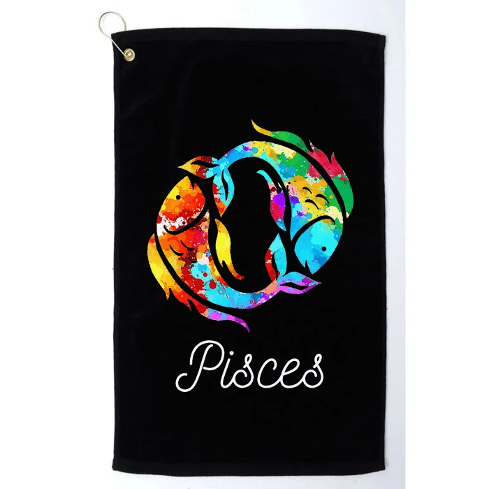 Horoscope Zodiac Sign Pisces Platinum Collection Golf Towel