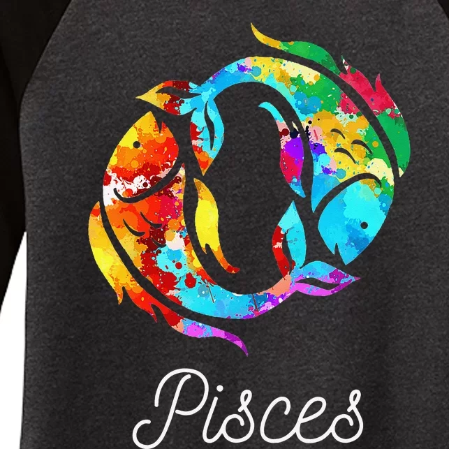 Horoscope Zodiac Sign Pisces Women's Tri-Blend 3/4-Sleeve Raglan Shirt