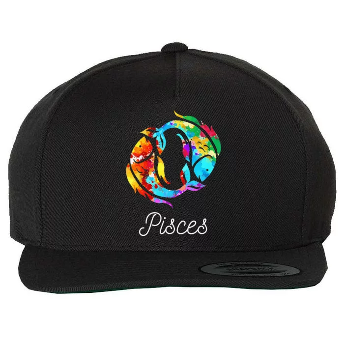 Horoscope Zodiac Sign Pisces Wool Snapback Cap