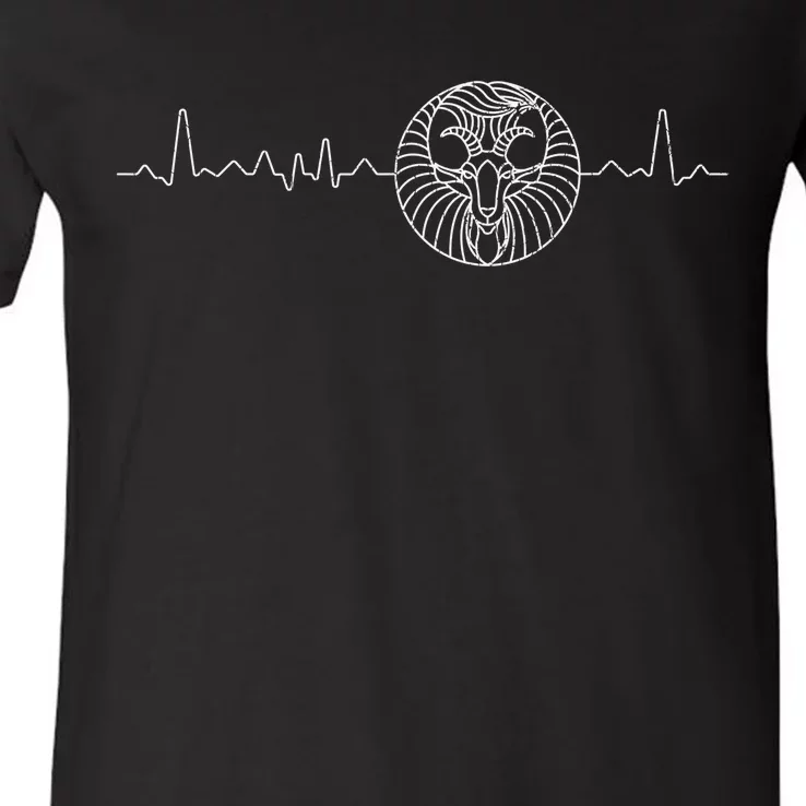 Heartbeat Zodiac Sign Astrology Apparel Funny Horoscope V-Neck T-Shirt