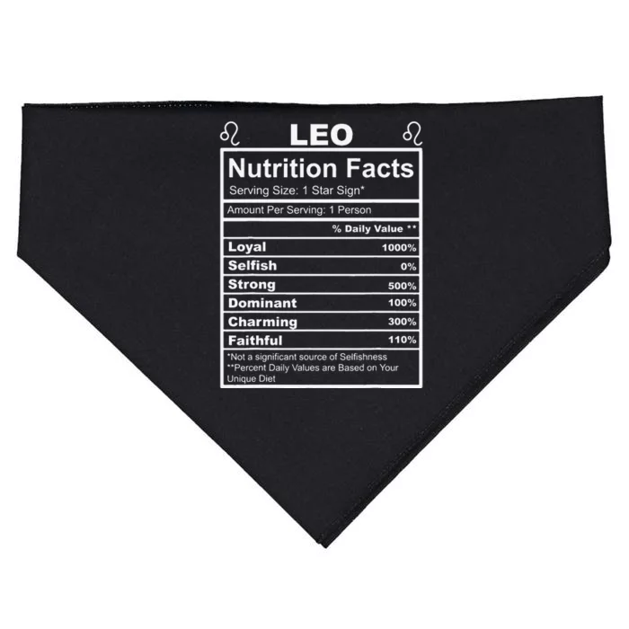 Horoscope Zodiac Sign Astrology Nutrition Facts Leo USA-Made Doggie Bandana