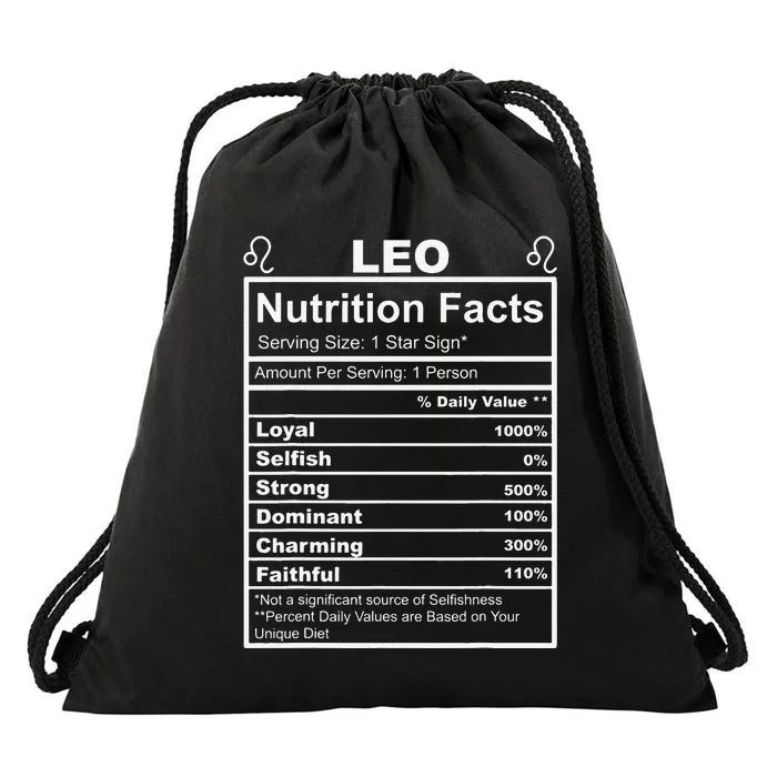 Horoscope Zodiac Sign Astrology Nutrition Facts Leo Drawstring Bag