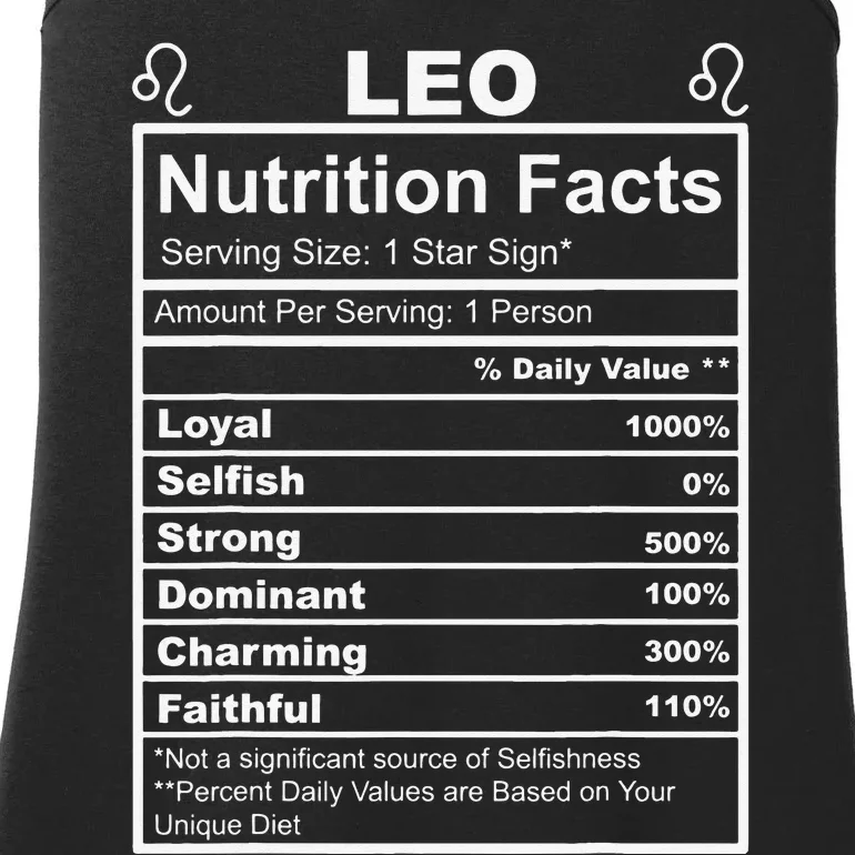 Horoscope Zodiac Sign Astrology Nutrition Facts Leo Ladies Essential Tank