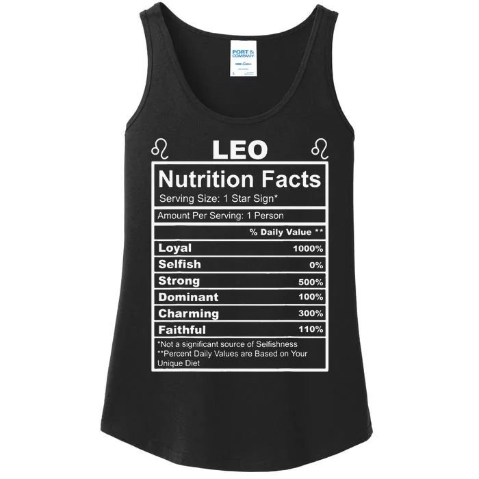 Horoscope Zodiac Sign Astrology Nutrition Facts Leo Ladies Essential Tank