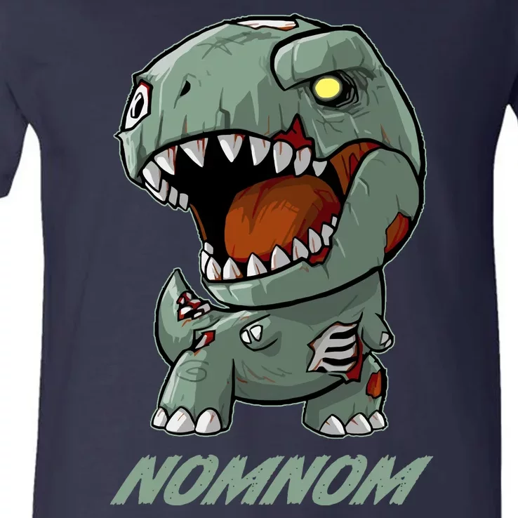 Halloween Zombie Trex NomNom V-Neck T-Shirt