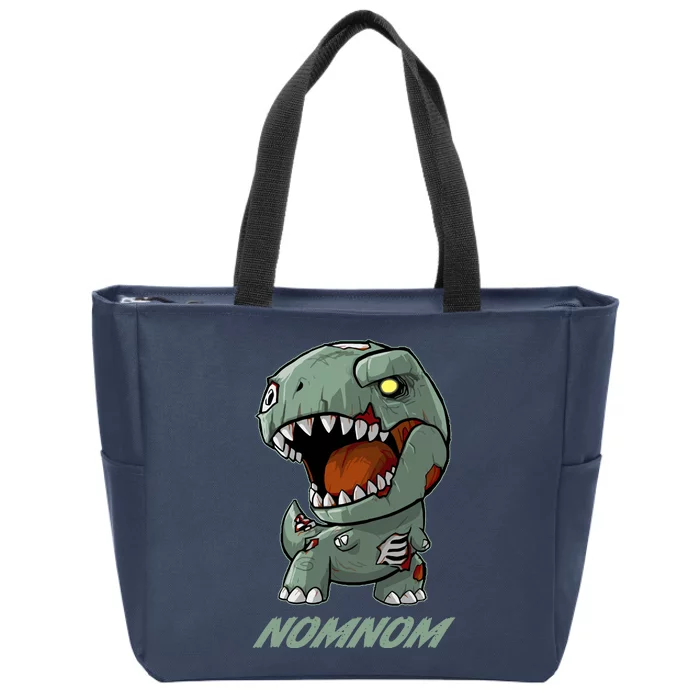 Halloween Zombie Trex NomNom Zip Tote Bag