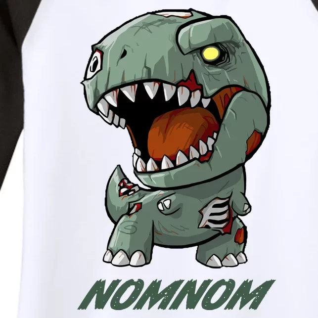 Halloween Zombie Trex NomNom Women's Tri-Blend 3/4-Sleeve Raglan Shirt