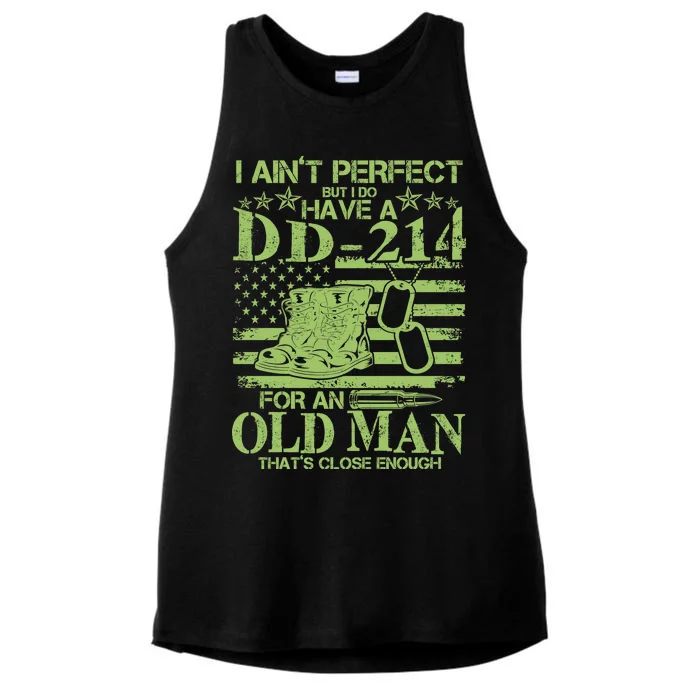 I Ain't Perfect But I Do Have A DD-214 Old Man Ladies Tri-Blend Wicking Tank