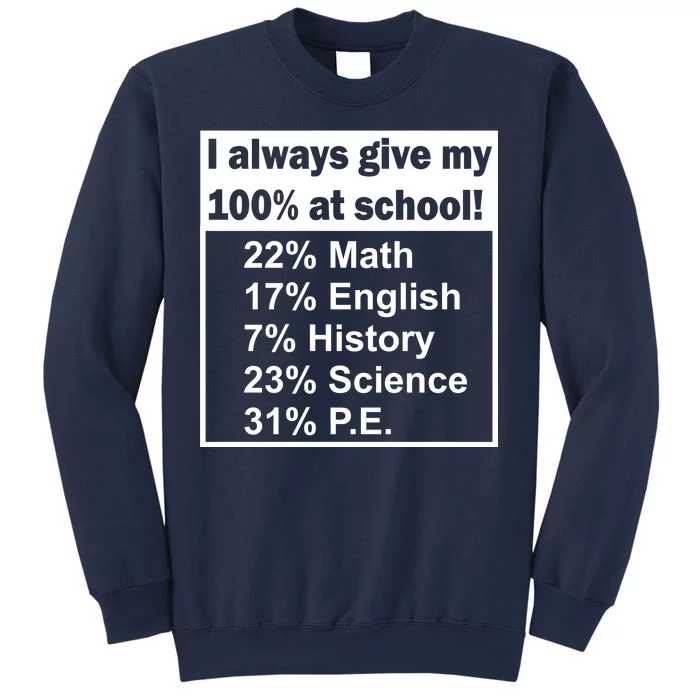 I Always Give My 100 Percent At School Sweatshirt