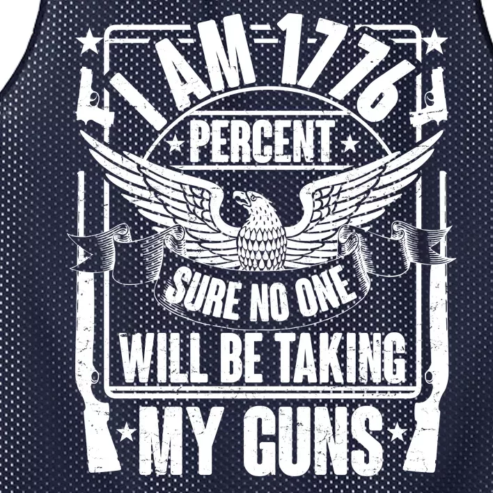 I Am 1776 Percent Sure No One Will Be Taking My Guns Mesh Reversible Basketball Jersey Tank