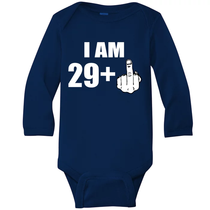 I Am 30 Middle Finger Baby Long Sleeve Bodysuit