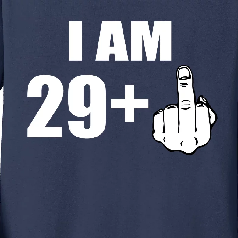 I Am 30 Middle Finger Kids Long Sleeve Shirt