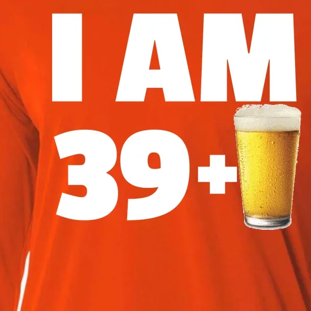 I Am 39 Plus Beer 40th Birthday Cooling Performance Long Sleeve Crew