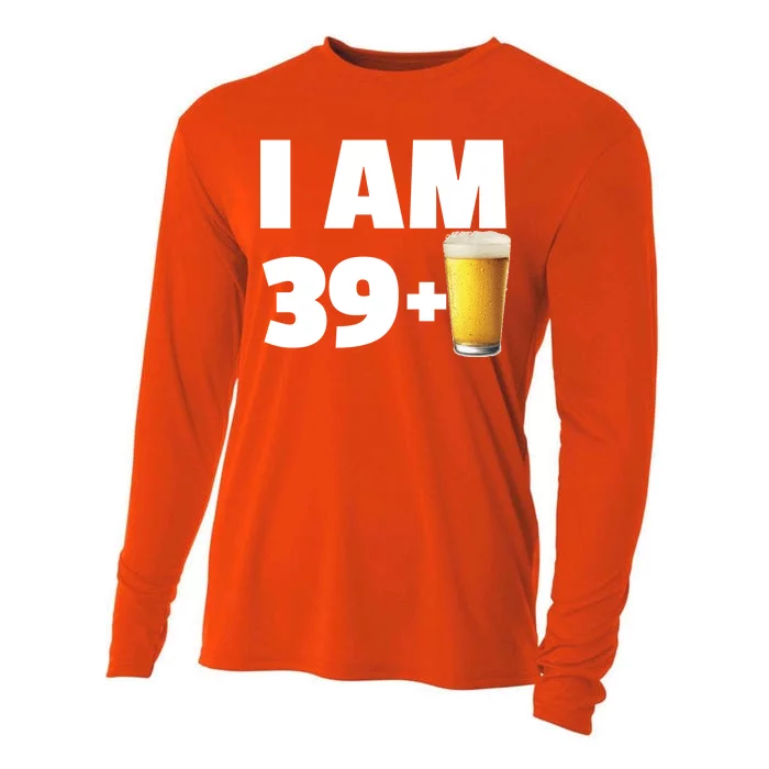 I Am 39 Plus Beer 40th Birthday Cooling Performance Long Sleeve Crew