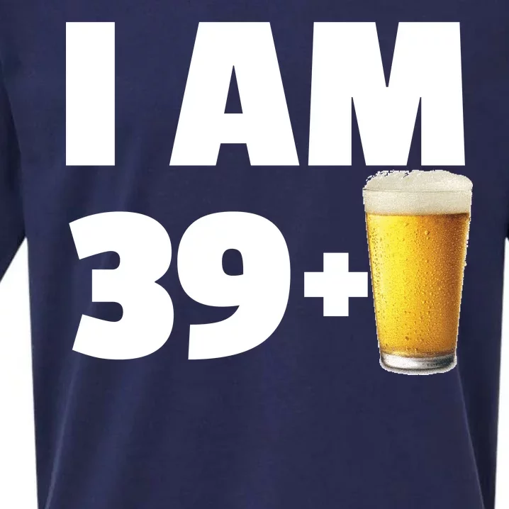 I Am 39 Plus Beer 40th Birthday Sueded Cloud Jersey T-Shirt