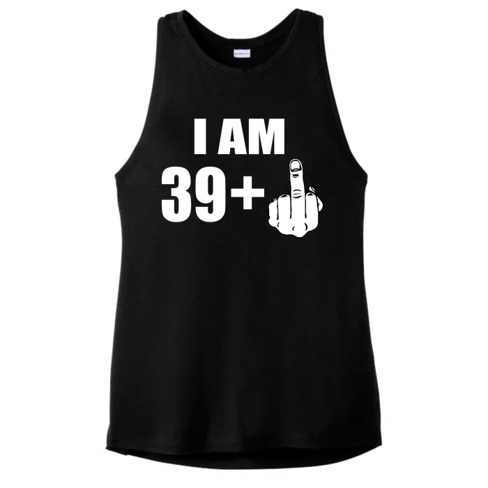 I Am 40 Middle Finger Ladies Tri-Blend Wicking Tank