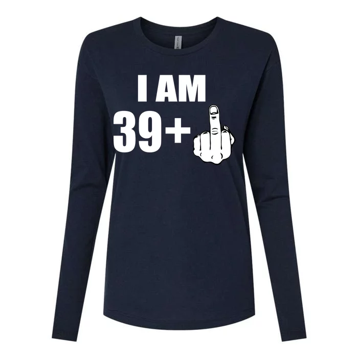 I Am 40 Middle Finger Womens Cotton Relaxed Long Sleeve T-Shirt