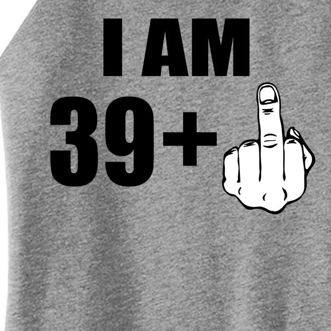 I Am 40 Middle Finger Women’s Perfect Tri Rocker Tank