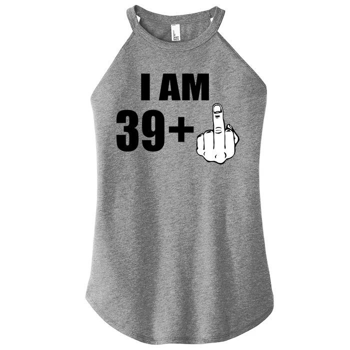 I Am 40 Middle Finger Women’s Perfect Tri Rocker Tank