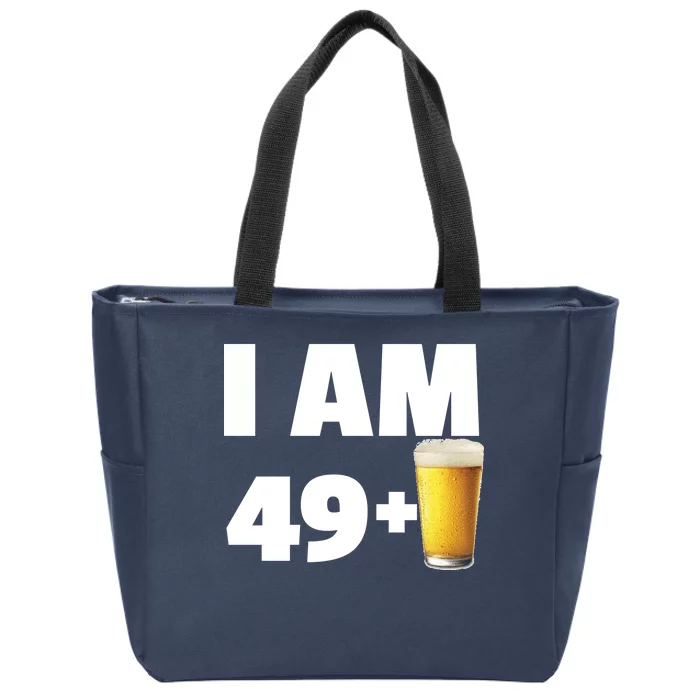 I Am 49 Plus Beer 50th Birthday Zip Tote Bag