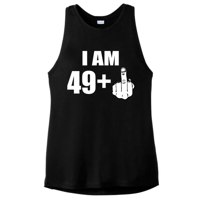 I Am 50 Middle Finger Funny 50th Birthday Gift T-Shirt Ladies Tri-Blend Wicking Tank