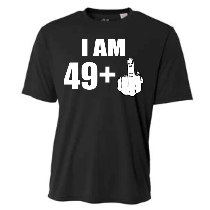 I Am 50 Middle Finger Funny 50th Birthday Gift T-Shirt Cooling Performance Crew T-Shirt