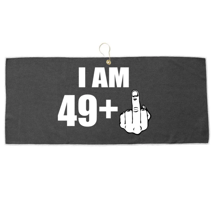 I Am 50 Middle Finger Funny 50th Birthday Gift T-Shirt Large Microfiber Waffle Golf Towel