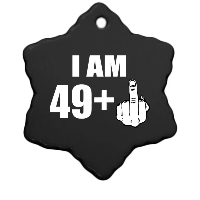 I Am 50 Middle Finger Funny 50th Birthday Gift T-Shirt Christmas Ornament