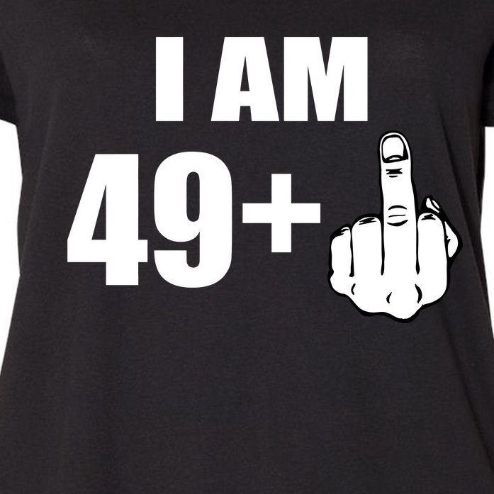 I Am 50 Middle Finger Funny 50th Birthday Gift T-Shirt Women's Plus Size T-Shirt