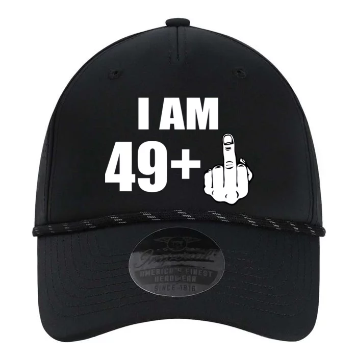 I Am 50 Middle Finger Funny 50th Birthday Gift T-Shirt Performance The Dyno Cap