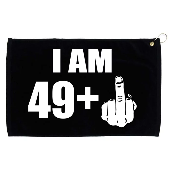 I Am 50 Middle Finger Funny 50th Birthday Gift T-Shirt Grommeted Golf Towel