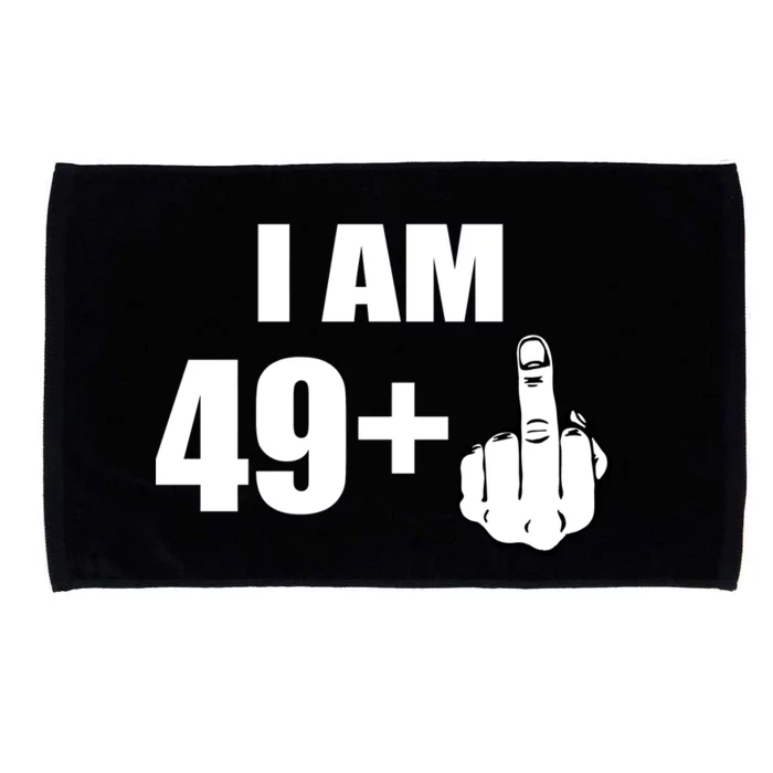 I Am 50 Middle Finger Funny 50th Birthday Gift T-Shirt Microfiber Hand Towel