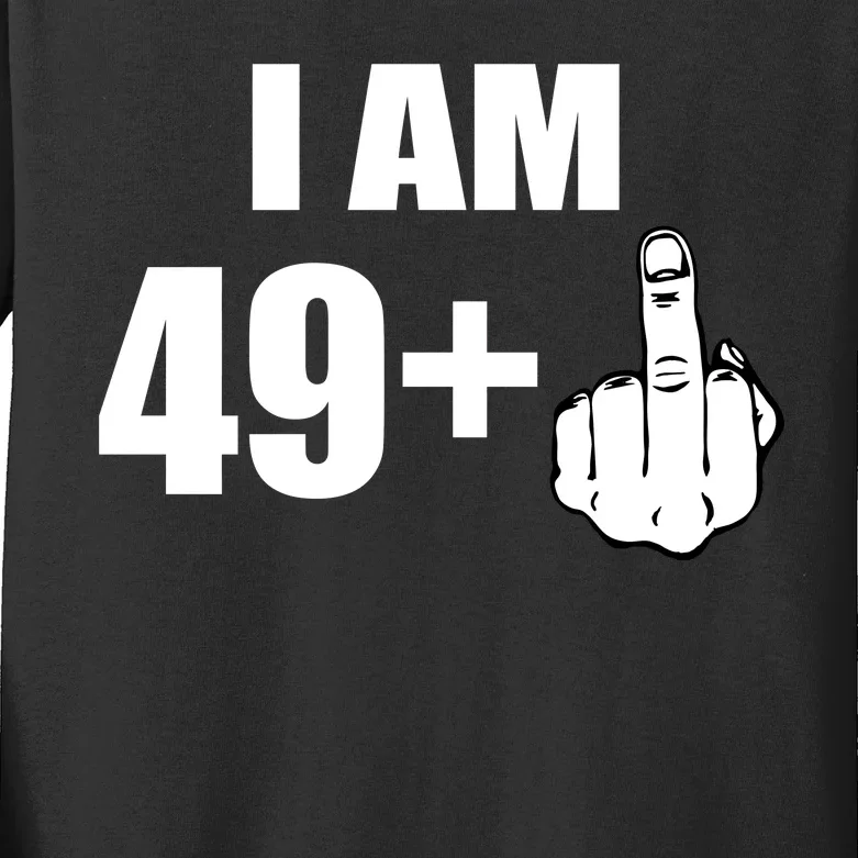 I Am 50 Middle Finger Funny 50th Birthday Gift T-Shirt Kids Long Sleeve Shirt