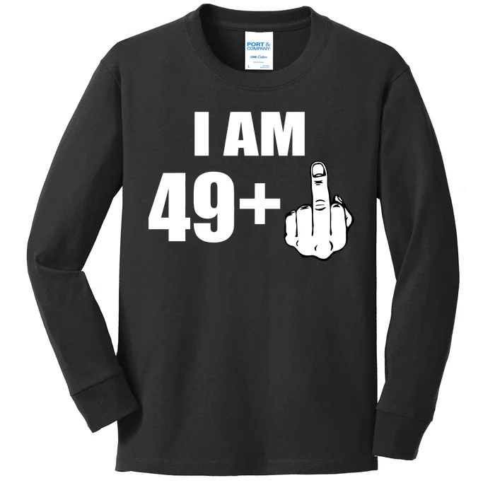 I Am 50 Middle Finger Funny 50th Birthday Gift T-Shirt Kids Long Sleeve Shirt