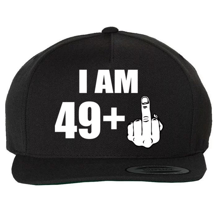 I Am 50 Middle Finger Funny 50th Birthday Gift T-Shirt Wool Snapback Cap