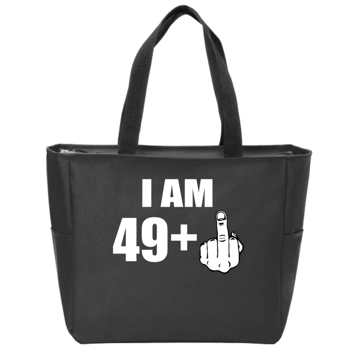 I Am 50 Middle Finger Funny 50th Birthday Gift T-Shirt Zip Tote Bag