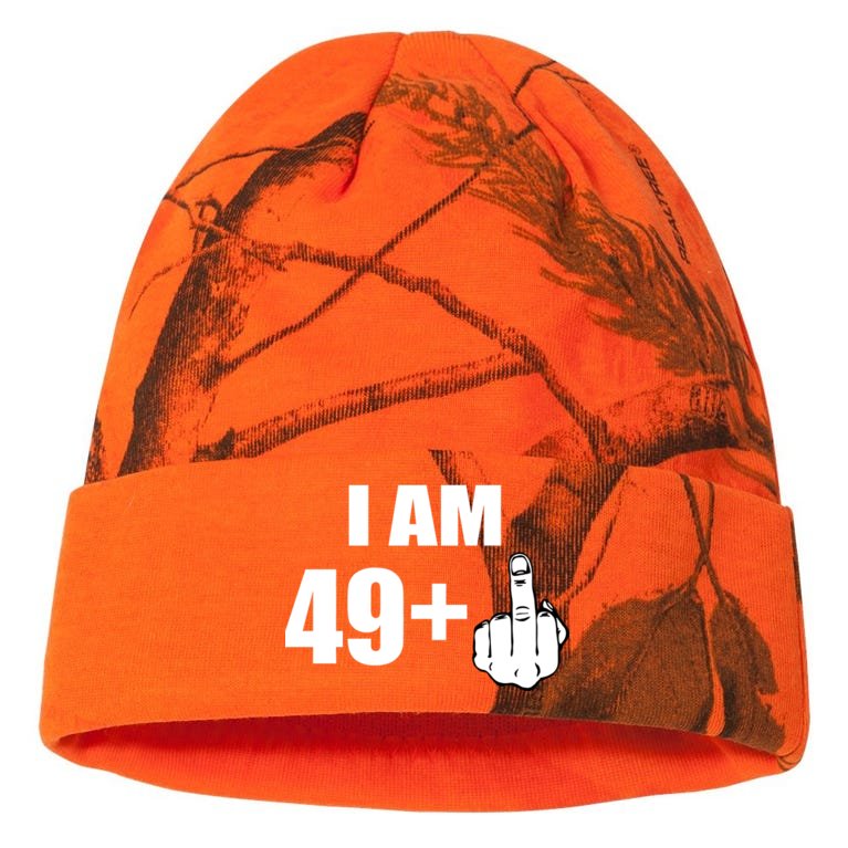 I Am 50 Middle Finger Funny 50th Birthday Gift T-Shirt Kati - 12" Camo Beanie