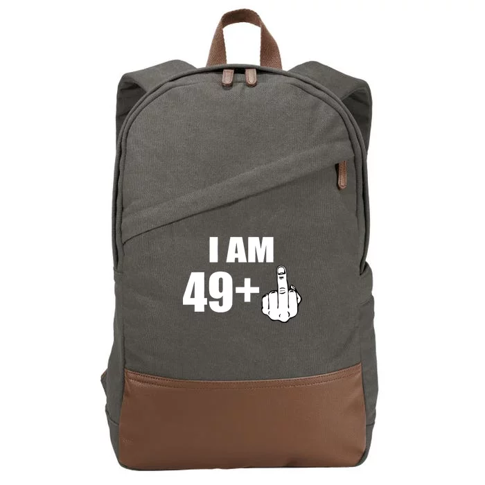 I Am 50 Middle Finger Funny 50th Birthday Gift T-Shirt Cotton Canvas Backpack