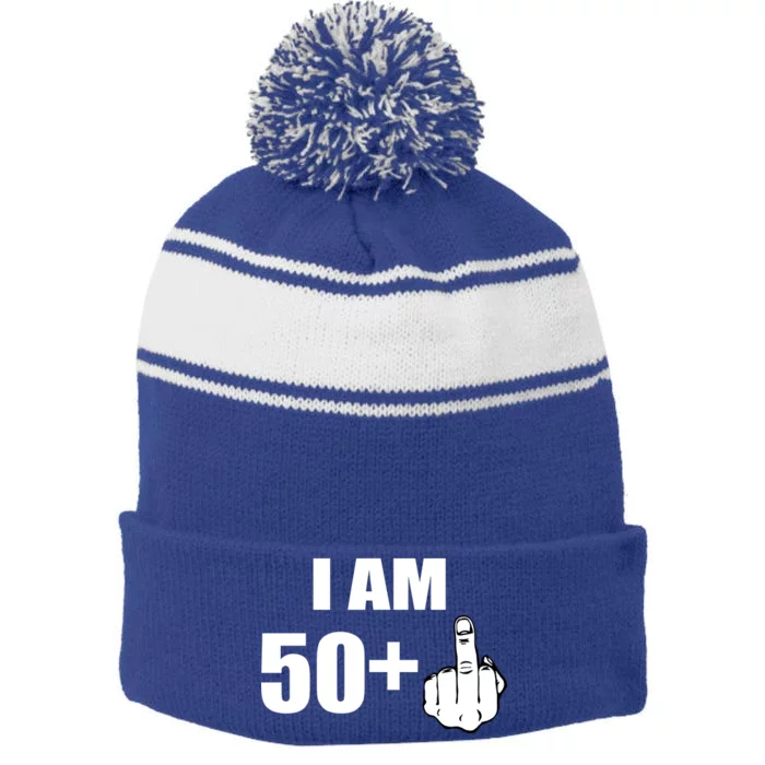 I Am 51 Middle Finger Funny 1966 Birthday Stripe Pom Pom Beanie