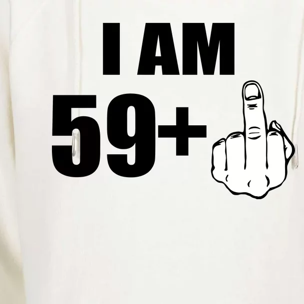 I Am 60 Middle Finger 60th Birthday Gift Womens Funnel Neck Pullover Hood